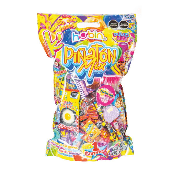 bolo piñatero con mix de dulces hubin
