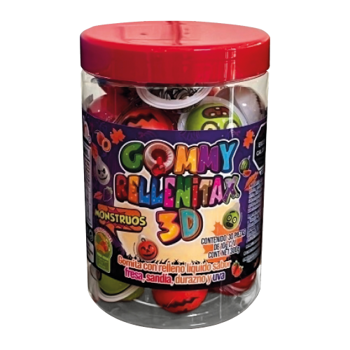 GOMMY RELLENITAX 3D MONSTRUOS 10G 30PZ 12VITROLEROS